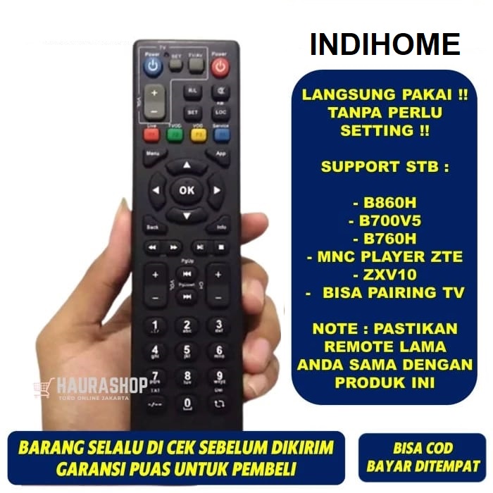 TANPA SETTING- Remote Remot Untuk TV Indi MNC PLAY Speedy TV Control USEE TV/TELKOM SPEEDY/ ZTE/ STB Gratis Baterai