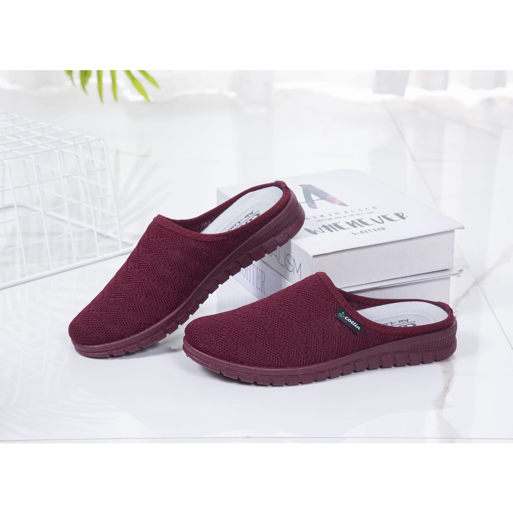 Sepatu Sandal Bustong Wanita Merk Col Original Import Rajut Gaya Korea TX61-W