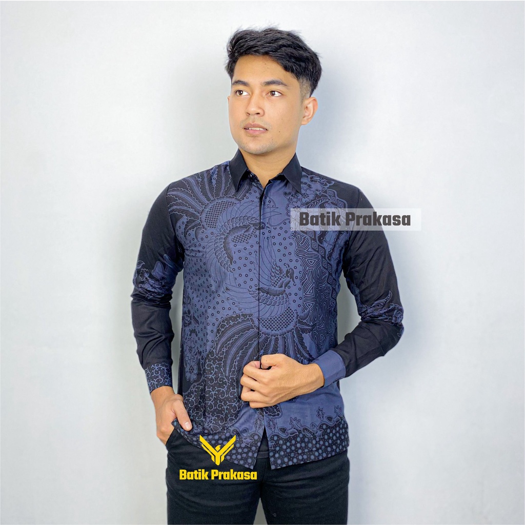 Kemeja Batik Prakasa Motif Hedtama Martaka Slimfit Lengan Panjang Batik Solo