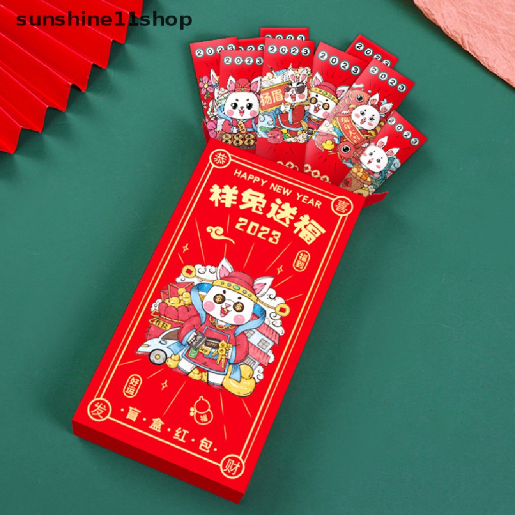 Sho 12pcs 2023kartun Tahun Kelinci Amplop Merah Lucky Draw Banyak Amplop Merah N