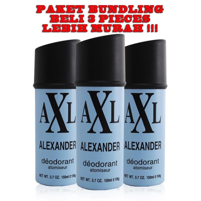 AXL ALEXANDER DEODORANT SPRAY BIRU 150ML (BUNDLING 3PCS)