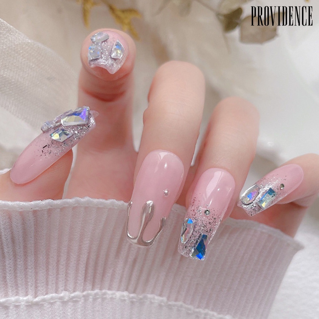 Providence 1pak Pesona Kuku Tiga Dimensi Bersinar Mewah Mudah Diterapkan Pengerjaan Halus DIY Nail Art Tahan Lama 3D Berlian Imitasi Dekorasi Kuku Salon Kuku