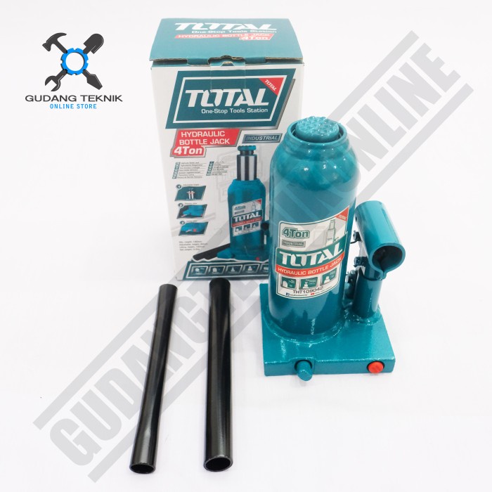 Dongkrak Botol Dongkrak Hidrolik 4 Ton THT109042 TOTAL / Hydraulic Bottle Jack Kapasitas 4Ton THT 109042 TOTAL