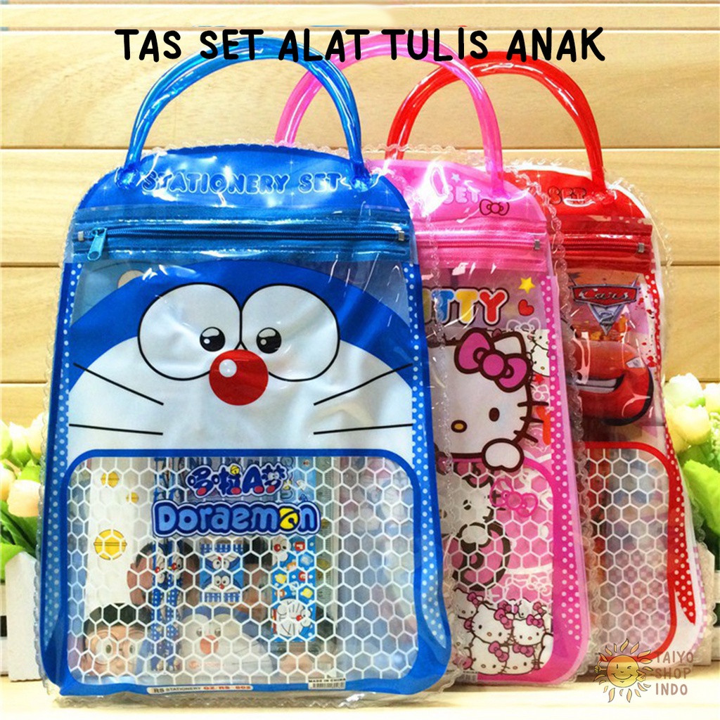 

TAIYO Stationary Tas Set Alat Tulis Anak Motif Karakter Kartun Free Bag Anak Sekolah