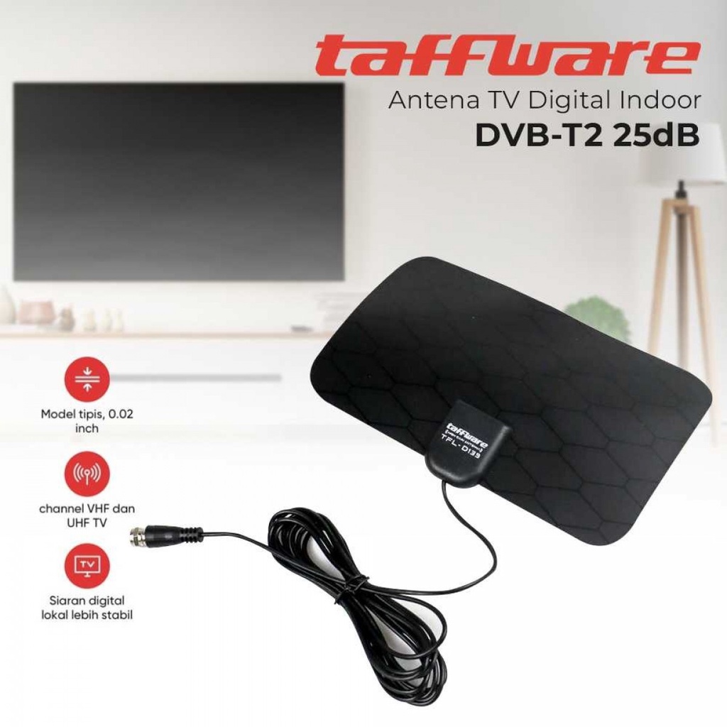 Antena TV Digital Taffware TFL D 139 DVB-T2 4K 25 dB