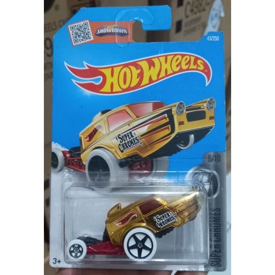 Hotwheels POPPA WHEELIE gold  HW SUPER CHROMES