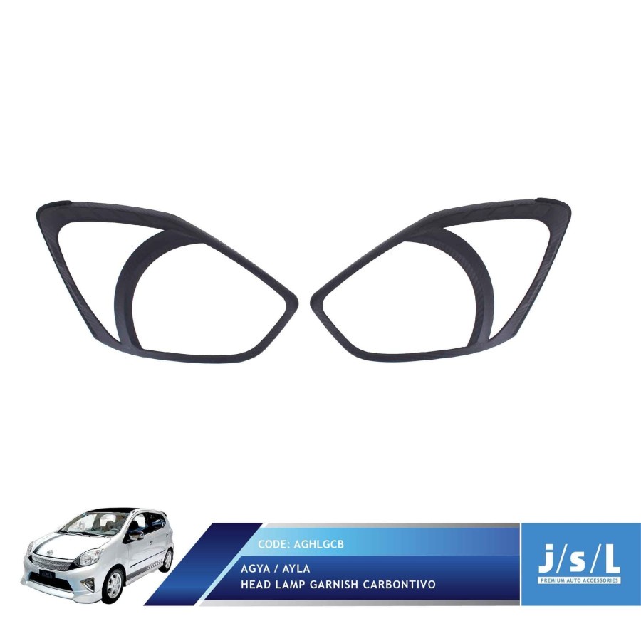 Garnish Lampu Depan Agya Ayla 2013-2016 Head Lamp Garnish Carbontivo Hitam