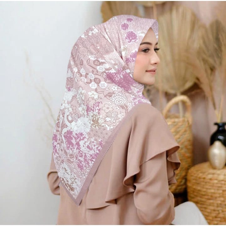Umama Scarf - Kerudung Motif Segi Empat Paris Olive Motif Lc Juragan_Jilbab Hijab Murah Hijab Katun 