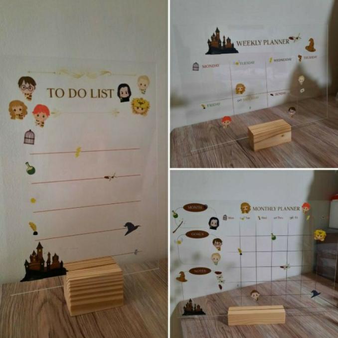 

ACRYLIC MONTHLY WEEKLY PLANNER HARRY POTTER HOGWARTS DRACO SLYTHERIN G