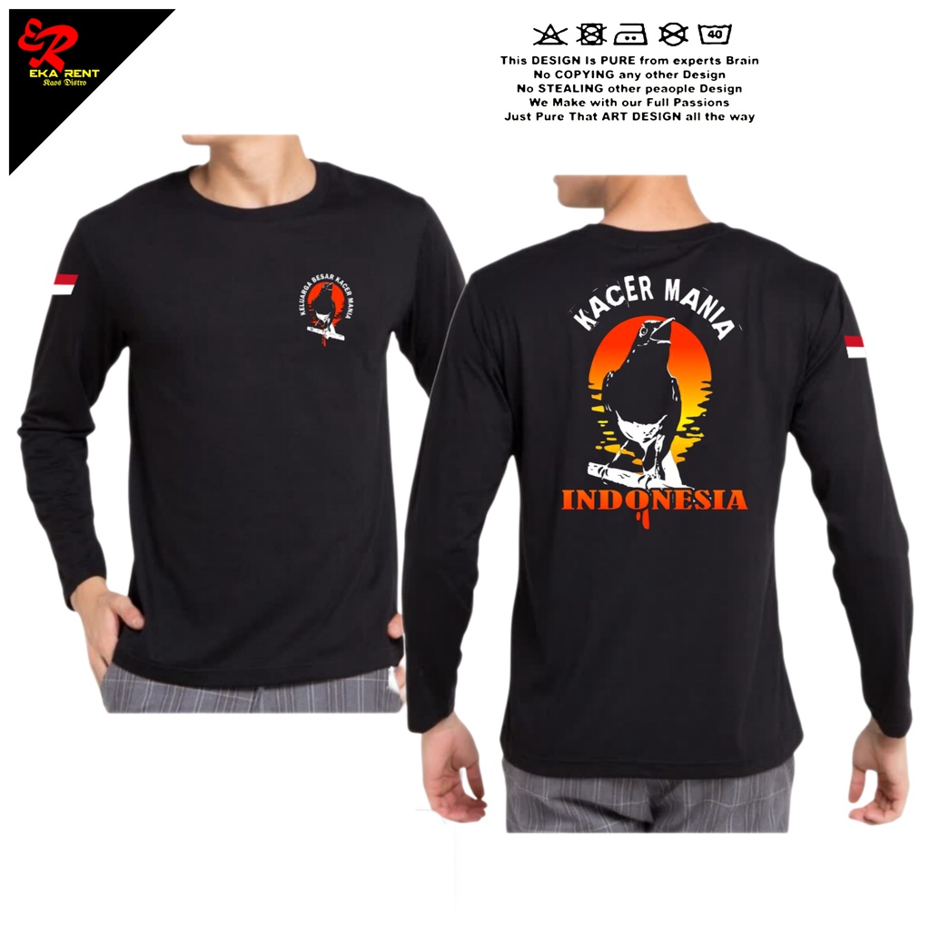 Baju Kaos Burung Kacer Mania Lengan Panjang