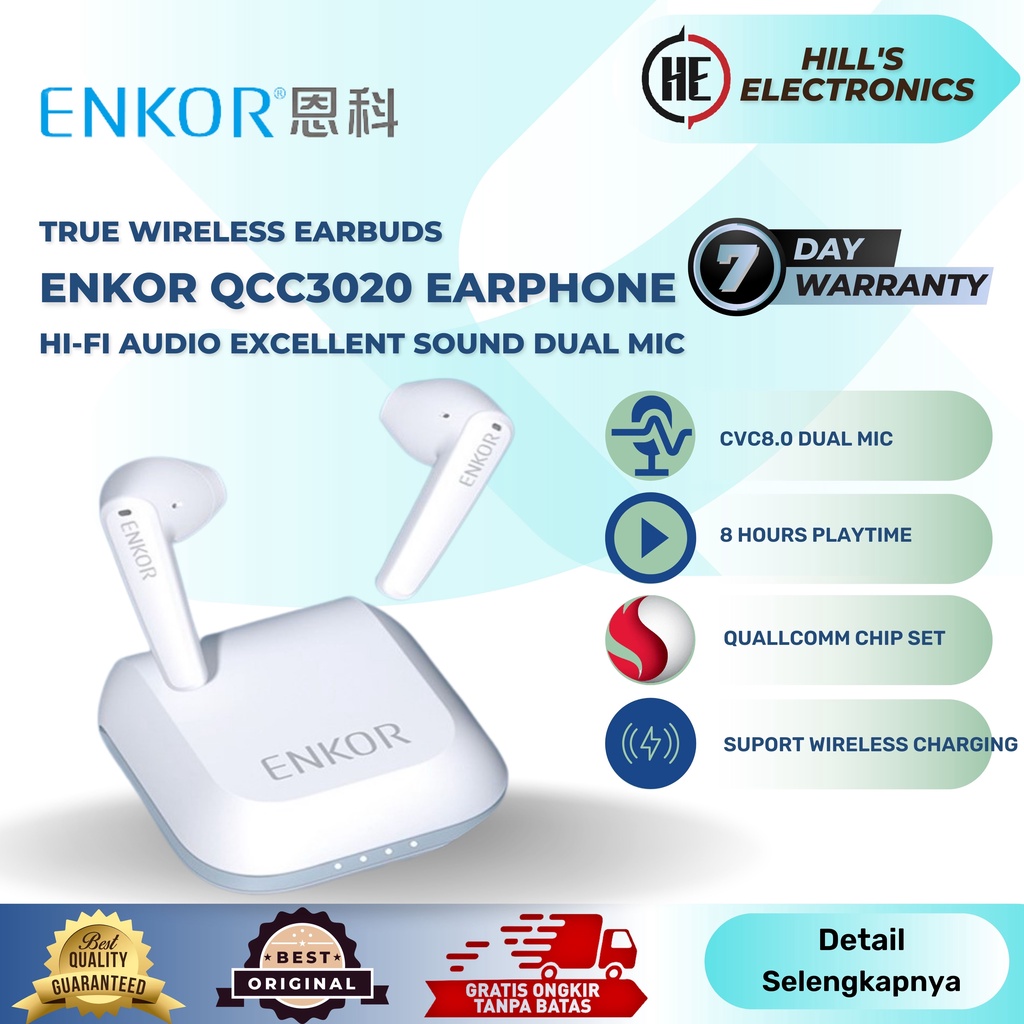 Qualcomm QCC3020 APTX Enkor Lilypods Dual Mic TWS Bluethooth Earbuds