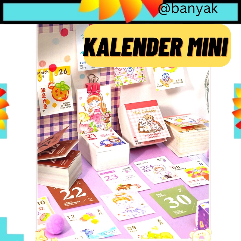 Mini Calender 365 hari Kalender Kecil Lucu Dapat Dirobek dan Ditulis Mudah Dibawa Dekoratif Kalender Meja Kalender Saku