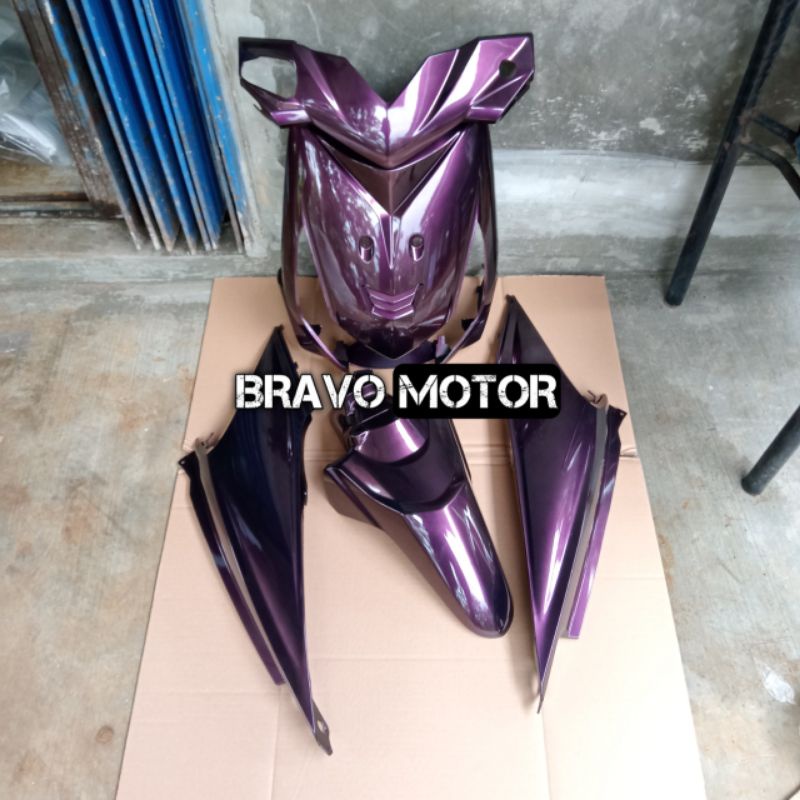 Cover body full halus kasar Honda beat karbu 2010 - 2012 hitam lembayung merah - fullbody halus kasa