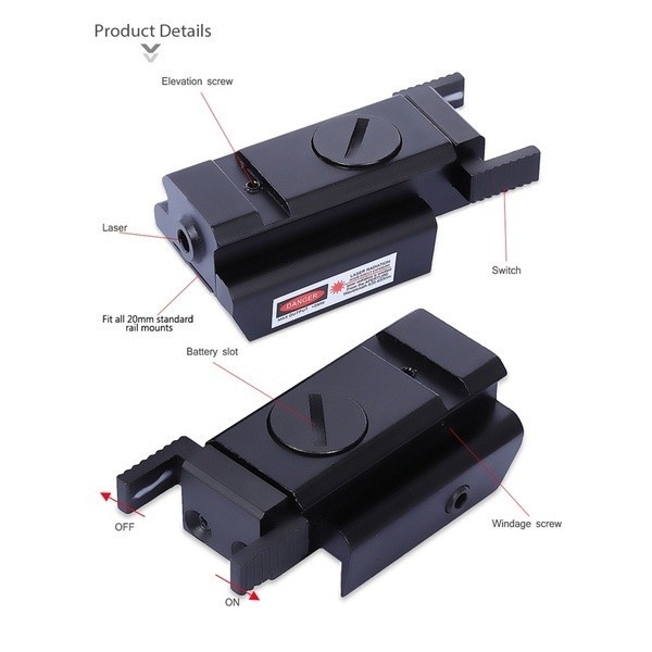 Laser Scope Red Dot / Laser Senapan Angin Nyala Titik Praktis