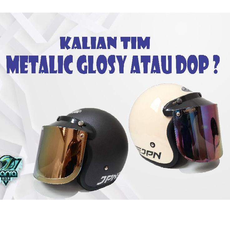 New Promote Helm Bogo Retro Hijau Army Dop