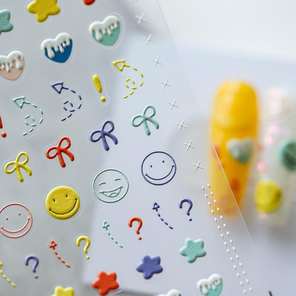 Mxbeauty Kartun Stiker Kuku Fashion Ekspresi Tersenyum Manikur Aksesoris Perekat Diri Nail Art Dekorasi