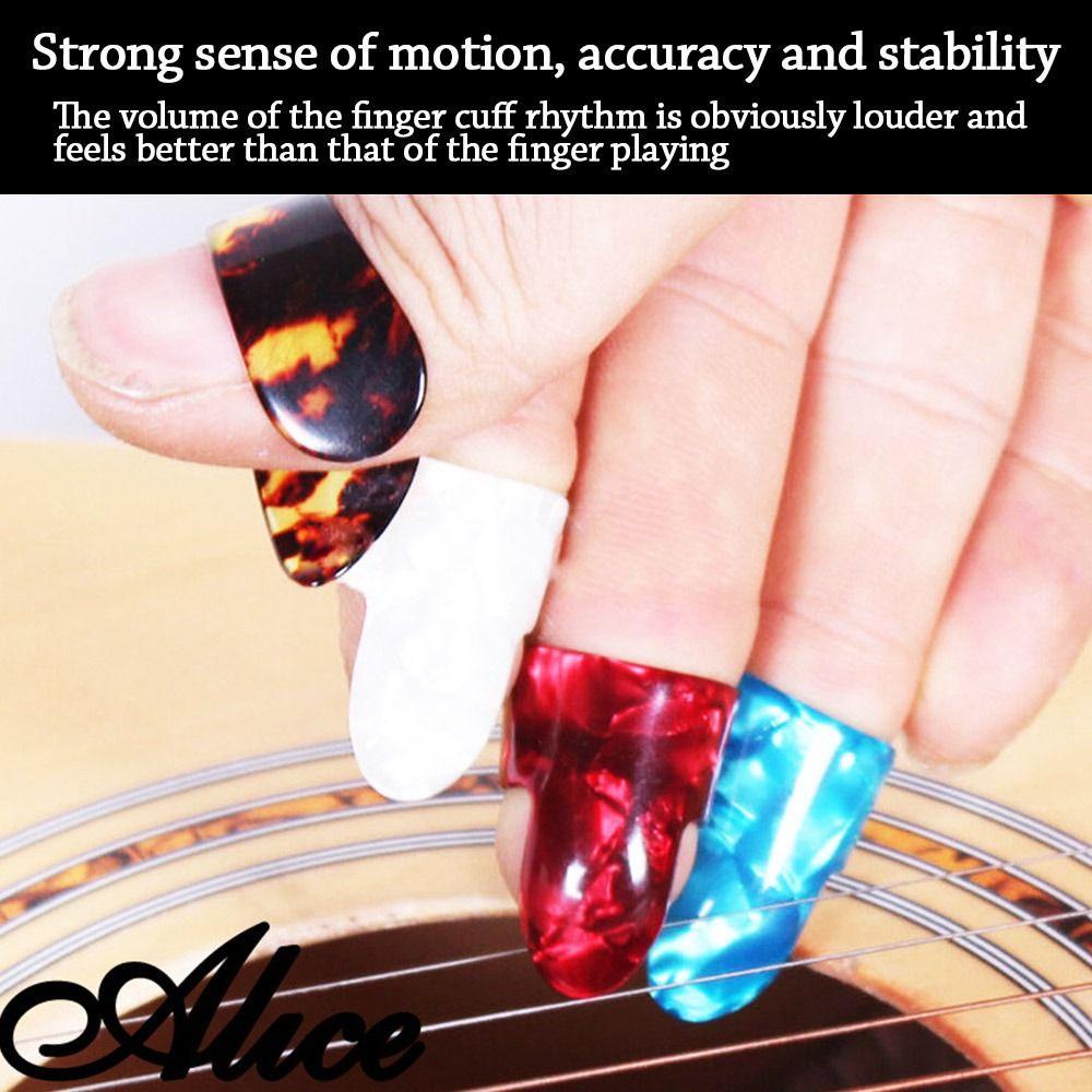 Suyo 10pcs Thumb Finger Picks Untuk Aksesoris Listrik Akustik Gitar Plectrum Sarung Plectrum Plastik