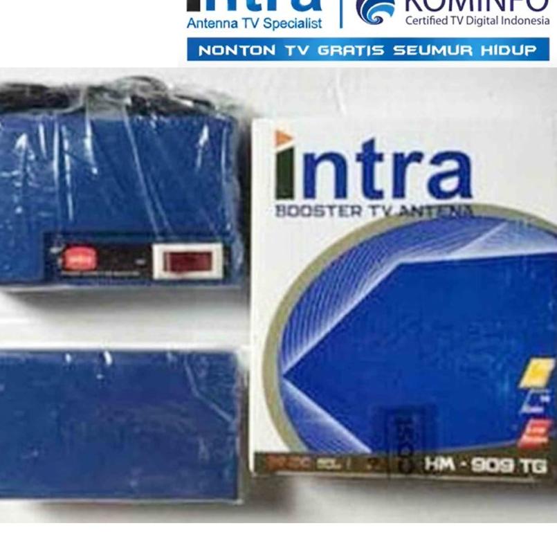 Terbaik Boster Antena Tv Digital Atas Bawah Merek Intra Tipe INT-909 Booste Penguat Sinyal Antenna O
