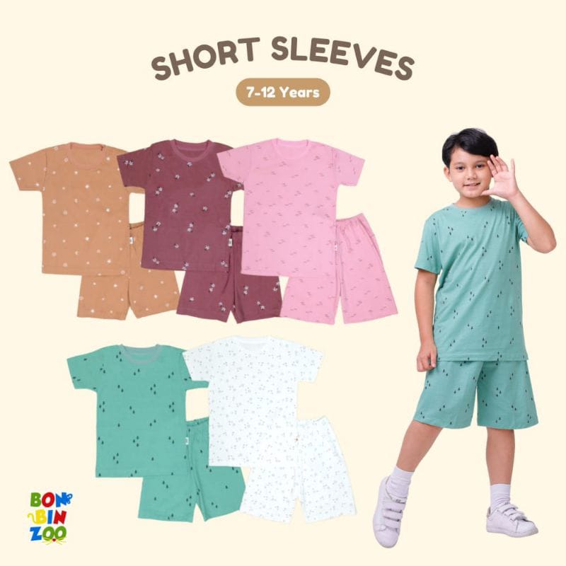 Bonbinzoo Setelan Piyama Panjang Nature Series 1-4 Tahun SML Baju Anak Bayi Bayi Baju Panjang Celana Panjang
