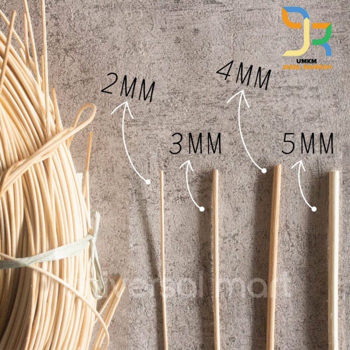 Craft Bahan Rotan Pitrit Bulat Kerajinan Anyaman Diameter Bervariasi