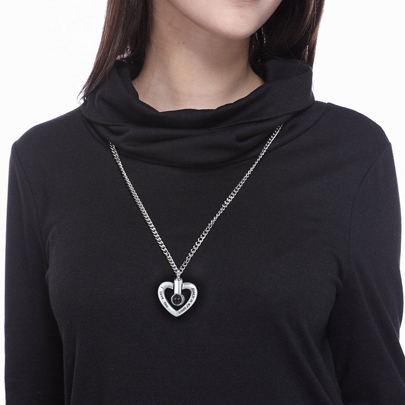 925 Sterling Silver Guci Kalung Untuk Abu Hati Liontin Kalung Kremasi Perhiasan Kenang Kenangan Kalung Hadiah