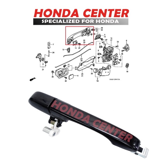 handle handel tarikan gagang pegangan bukaan pintu luar belakang kiri honda crv RD gen2 2002 2003 2004 2005 2006