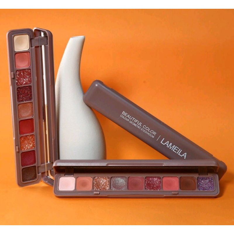 Eyeshadow Lameila 3600 palette 9 warna gliter berkualitas