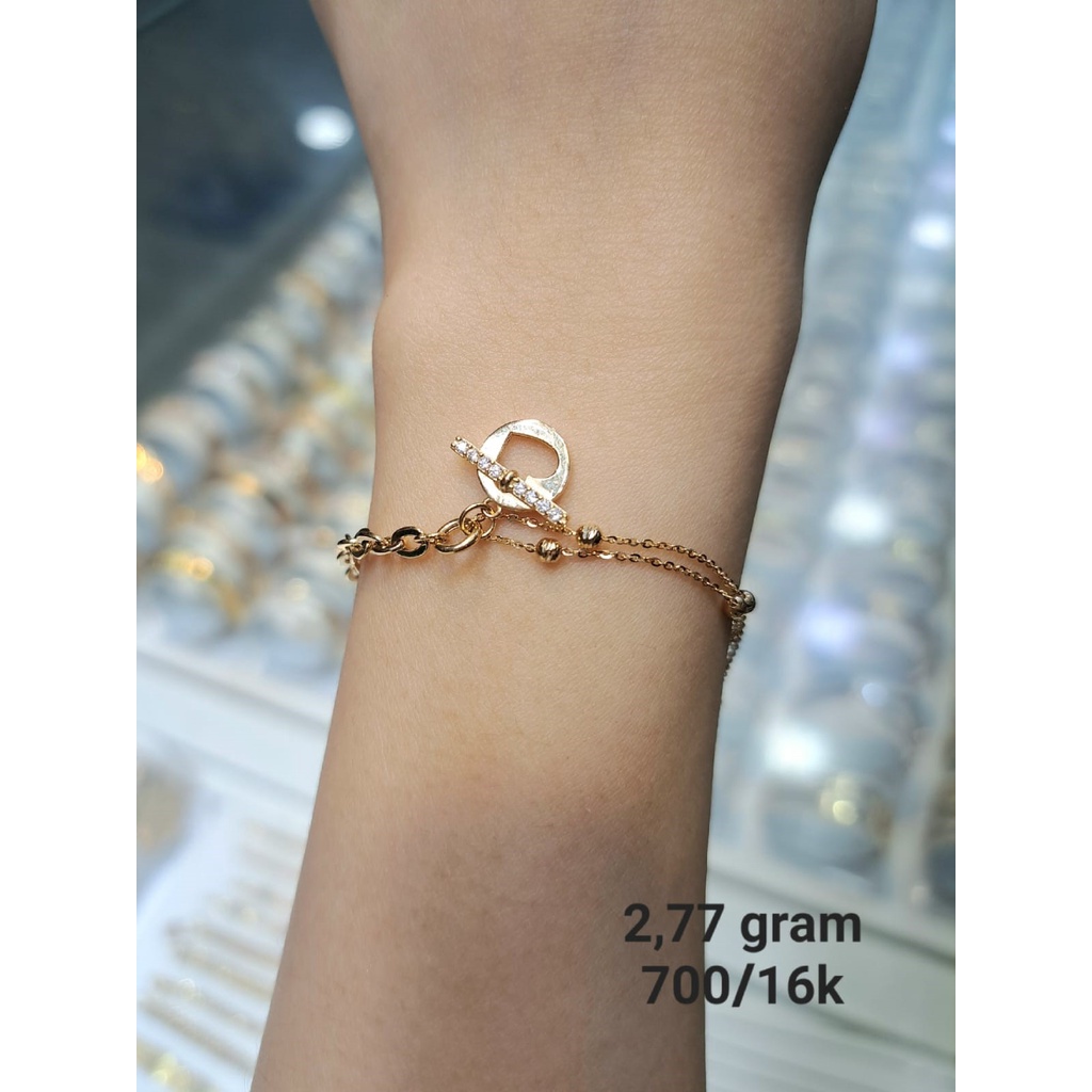 Gelang Rantai Emas 16K Kadar 700 70 Fashion Zircon 2.77 Gram