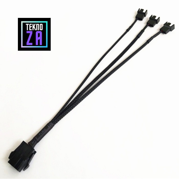 Fan Hub / Splitter 6pin Female PCIe to 3x 4pin Fan Connector