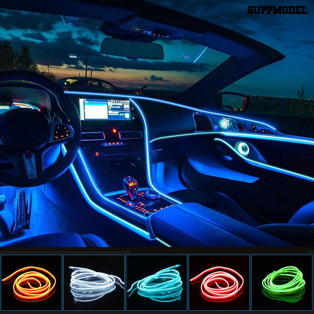 [Dekorasi] Lampu Suasana Mobil Hias Pemasangan Mudah DIY Interior Pesta Mobil Kabel LED Neon Light Strip Untuk Liburan