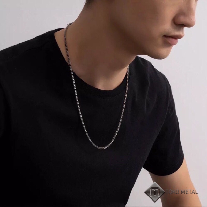 Kalung Titanium Pria dan Wanita model Itali [ Toko Metal ]