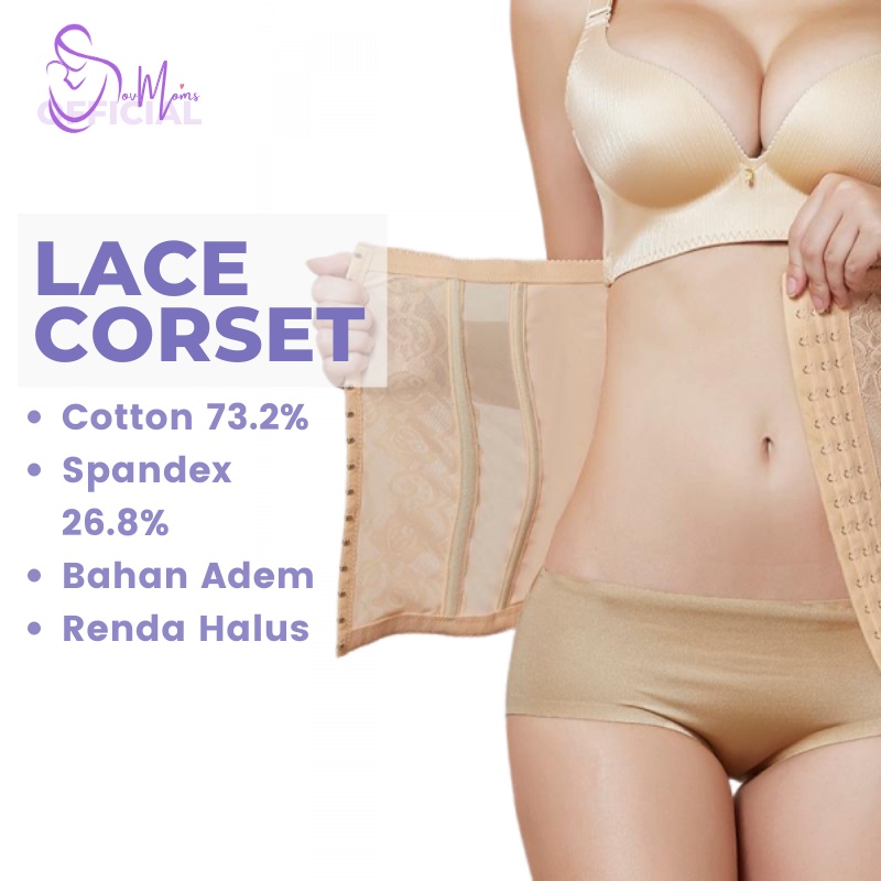 Korset Renda Kancing Pengecil Pelangsing Perut Buncit Wanita Korset Stagen Pakaian Dalam Pelangsing Badan Tubuh Cewek Pengencang Perut Pinggang Pengait Korset Corset Pengecil Penghilang Perut Kendur Peraping Pinggang Underwear Wanita