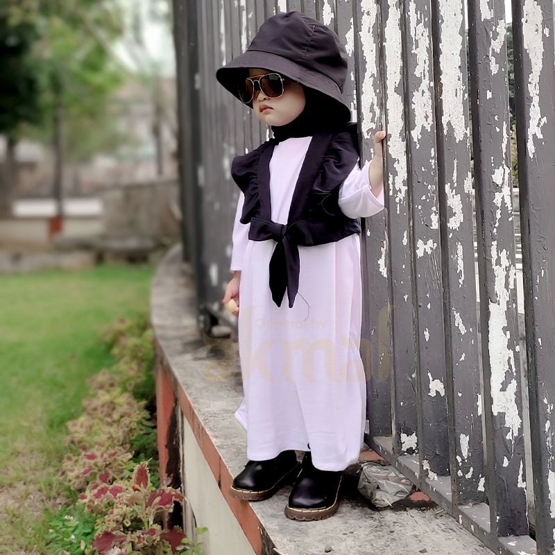 AKFAS - Gamis Anak Perempuan outfit anak perempuan Setelan outer dan inner anak kaos One Set Delisa 