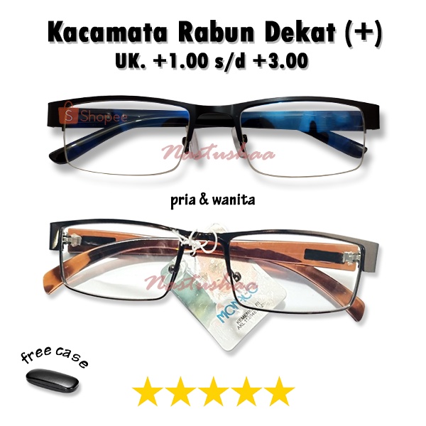 Kacamata Baca Plus (+) Lensa Transparan Pria Wanita Kaca mata Plus Kacamata Fashion Sunglasses Unisex