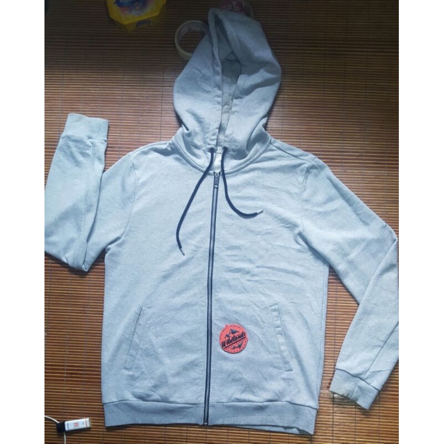 Sweater Hoodie zip PLAC grey abu