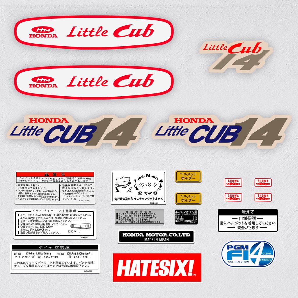 Sticker Decal Honda Little Cub 14 Hatesix