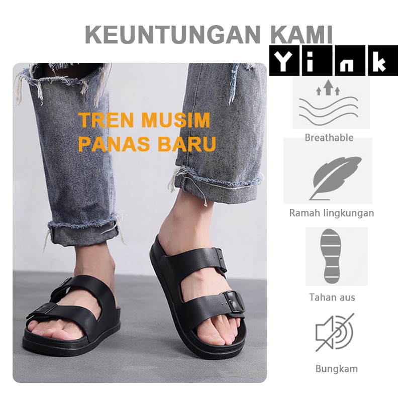 Yink Sandal Karet / Sandal Dewasa / Sendal Slop Pria Casual Murah Sendal Karet Kamar Mandi Empuk Anti Slip High Quality