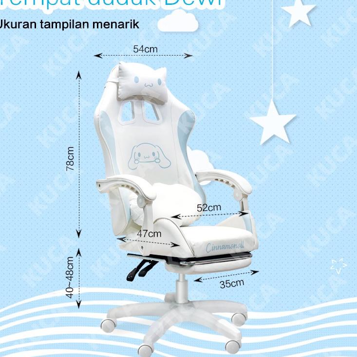 Jual Kuca Cinnamoroll Kursi Gaming Kustom Asli Terbatas High End Premium Quality Bangku Gaming