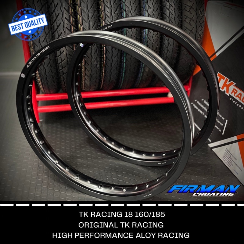 Ring velk rim velk TK Racing Bright Hitam 18x160 dan 18 18x185 36 Hole (Sepasang) Rx king DLL