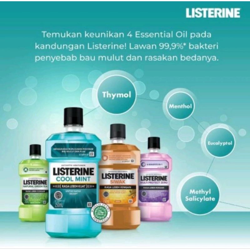 LISTERINE ANTISEPTIC MOUTHWASH BOTOL 100/250/500 ML