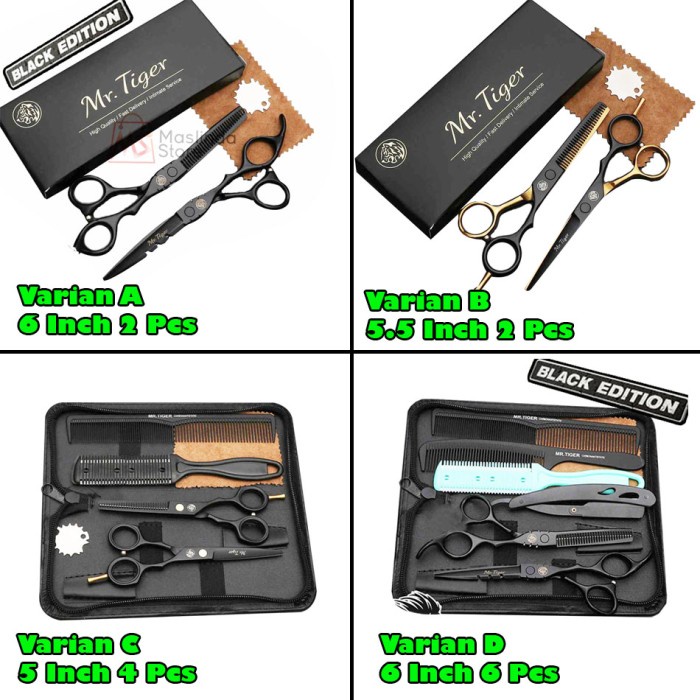 Alat Potong Gunting Sasak Perlengkapan Set Barber Pangkas Potong Rambut Stainless