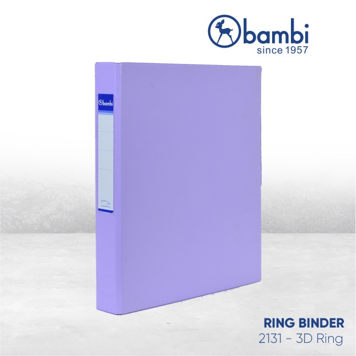 

BERGARANSI Bambi D-Type 3 Ring Binder A4 - 2131 kapsitas 25mm Code 3648
