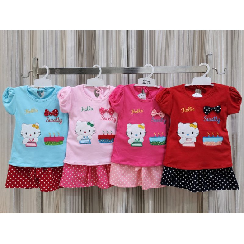 Baju bayi perempuan Stelan Hello kitty