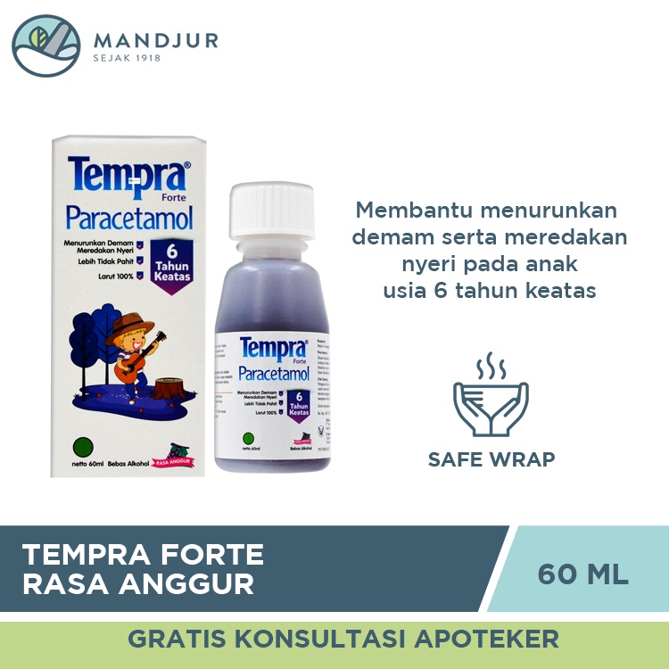 Tempra Forte Grape 60 mL - Obat Demam dan Pereda Nyeri Anak