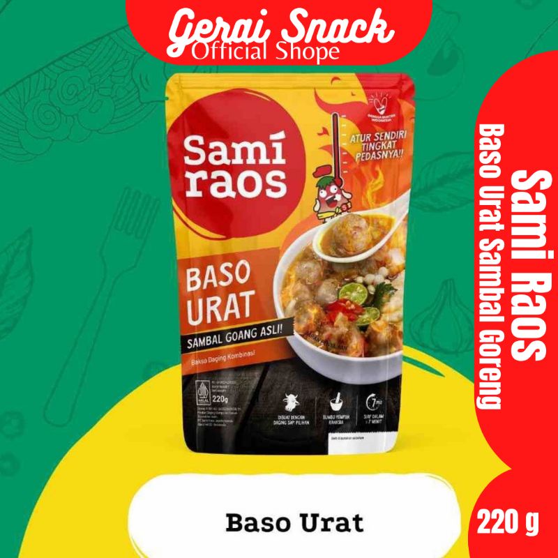 Baso Urat Djuara SAMI RAOS Extra HOT 100 % Ketagihan 220 Gram