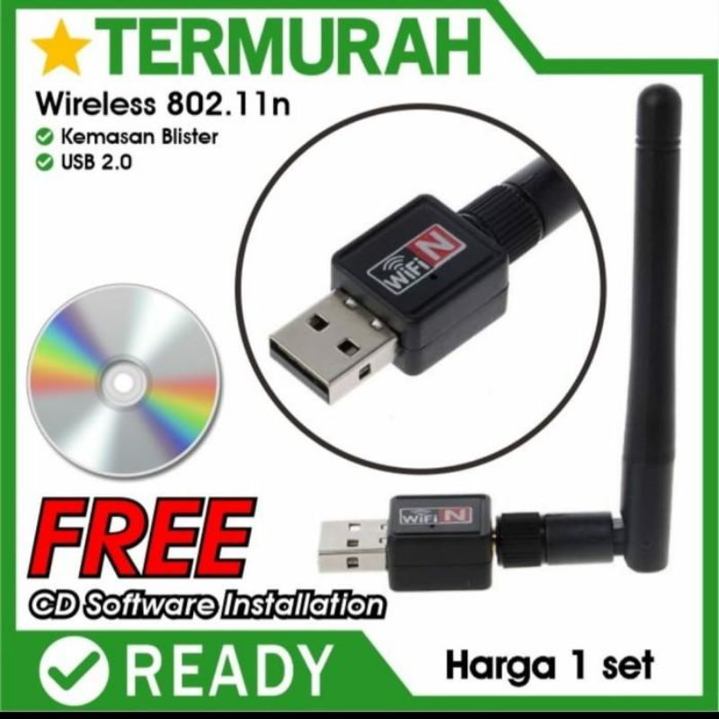 Receiver Wifi Dongle Wireles Adapter Usb Free CD