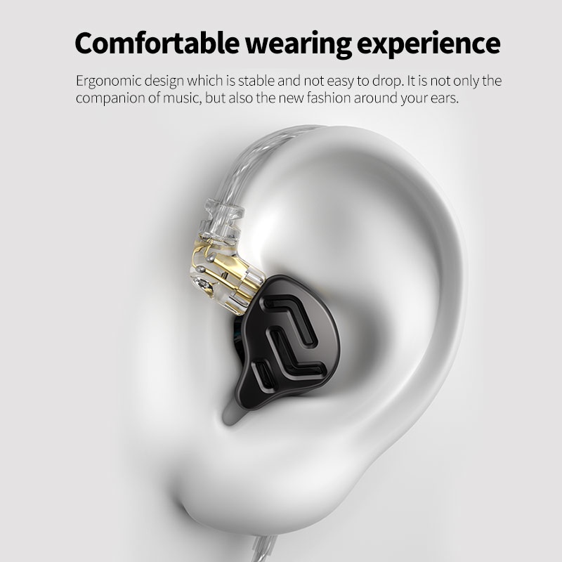 Kz ZNA 1DD+ 1BA Teknologi Hibrida HIFI Earphone 12MM Dual Magnetic Dynamic Dan Seimbang Armature Headphone Musik DJ Headset Earbuds