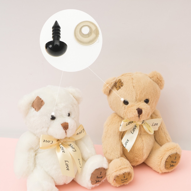 100 Pcs DIY Mainan Membuat Alat Lucu Boneka Mata Aksesoris Mainan Anak Perbaikan Bagian Hitam Plastik Craft Gadget