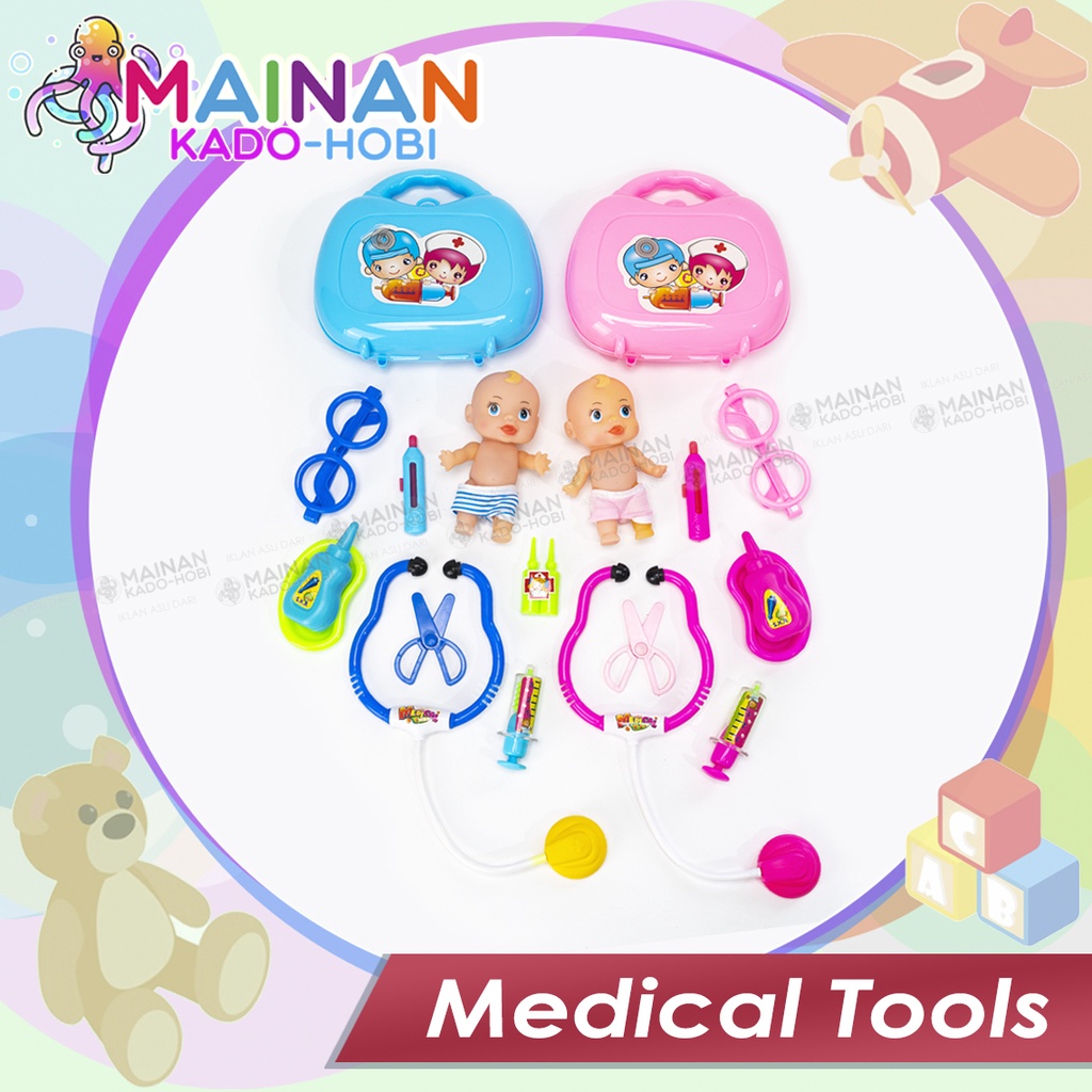 MAINAN ANAK EDUKASI MINI HANDBAG KOPER PLAY SET MEDICAL ALAT DOKTER