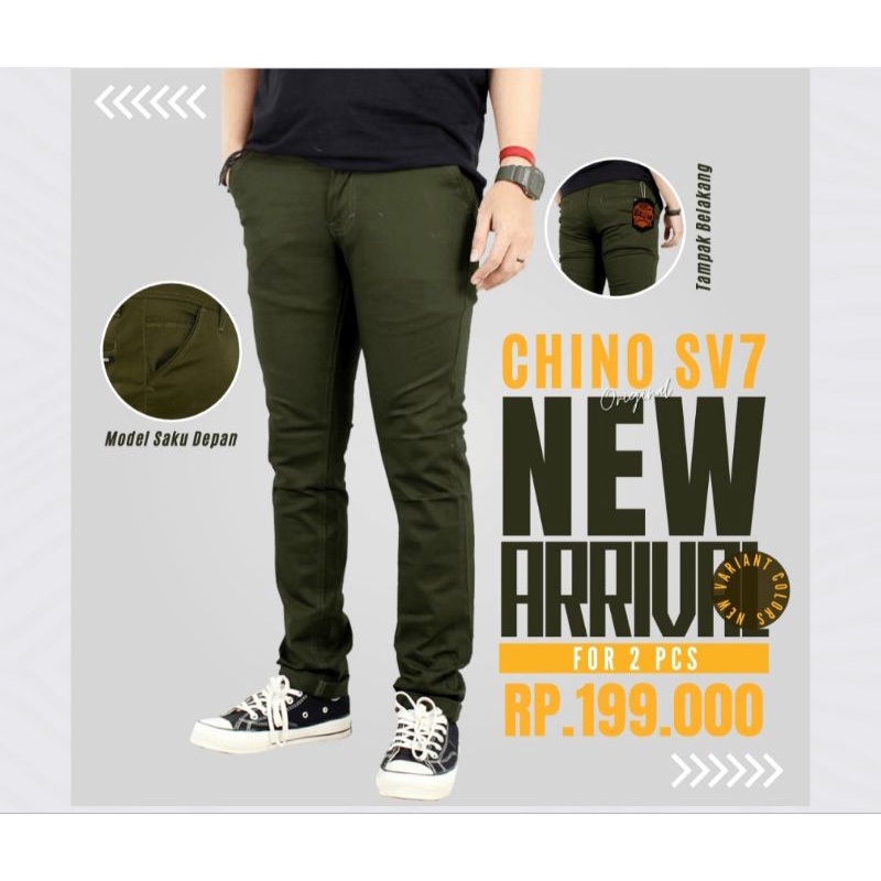 Celana Chinos Pria / Bahan Stretch / Melar / DICKIES / HURLEY Full Acc / Slimfit